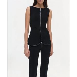 NEW JONATHAN SIMKHAI ren zipper top in black